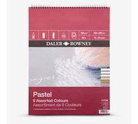 Daler-Rowney Ingres 16gsm 16 x 12in Pastel Paper Spiral Pad, Laid Texture, 6 Assorted Colours, 24 Sheets, Ideal for Professional Artists & Students