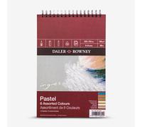 Daler-Rowney Ingres, Pastel Paper, Laid Texture, 160 gsm, 109lb, Spiral Pad, 9 x 6in - approx. 22.9 x 15.2 cm, 6 Assorted Colours, 24 Sheets