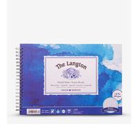 Daler-Rowney The Langton Watercolour Paper, Rough, 300 gsm, 140lb, Spiral Pad, 10 x 7in - 25.4 x 17.8 cm, Natural White, 12 Sheets