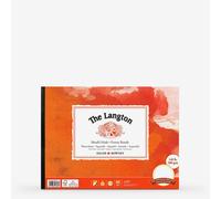 Daler-Rowney The Langton Hot-Pressed 300gsm 10 x 7 in Watercolour Paper Pad, Glued 1 Side, Acid-free, 12 Natural White Sheets, Ideal for Professional Artists
