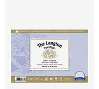 Daler-Rowney The Langton Prestige Watercolour Paper, Rough, 300 gsm, 140lb, Pad, Glued 4 Sides, 12 x 9in - 30.5 x 22.9 cm, Natural White, 12 Sheets