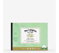 Daler-Rowney The Langton Prestige Cold-Pressed Watercolour & Gouache 300gsm 12 x 9in Paper Pad, Glued 1 Side, Natural White, 12 Sheets, Ideal for Professional & Students