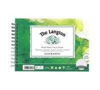 Daler-Rowney The Langton Cold-Pressed 300gsm 7 x5in Watercolour Paper Spiral Pad, 12 Natural White Sheets, Ideal for Professional Artists & Students