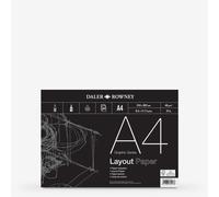 Daler-Rowney Graphic Series 45gsm A4 Layout Paper Pad Glued 1 Side, 80 White Sheets, For Professional Artists & Students