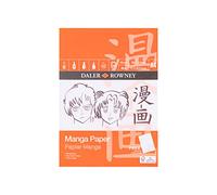 Daler-Rowney Manga Smooth Surface 70gsm A4 Marker Paper Pad, Glued 1 Side, 50 White Sheets, For Professional Artists & Students