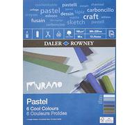 Daler-Rowney Murano 160gsm 12 x 9in Pastel Paper Pad, 160gsm, Honeycomb Texture, Glued 1 Side, Cotton Content, 30 Cool Colours Sheets, Ideal for Professional Artists & Students