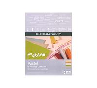 Daler-Rowney Murano 160gsm 12 x 9in Pastel Paper Pad, 160gsm, Honeycomb Texture, Glued 1 Side, Cotton Content, 30 Neutral Colours Sheets, Ideal for Professional Artists & Students