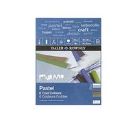 Daler-Rowney Murano 160gsm 16 x 12in Pastel Paper Pad 30 Sheets Cool | Honeycomb Texture, Glued 1 Side, Cotton Content, Assorted Colours, For Professional Artists & Students