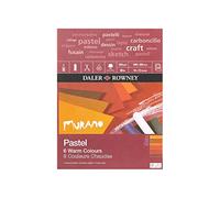 Daler-Rowney Murano 160gsm 16 x 12in Pastel Paper Pad, Honeycomb Texture, Glued 1 Side, Cotton Content, 30 Warm Colours Sheets, Ideal for Professional Artists & Students