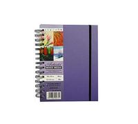 Daler-Rowney Optima Mixed Media Artbook, Lightly Textured, 250 gsm, 169lb, Spiral Bound, Hardback, Portrait, Elastic Closure, A5 14.8 x 21 cm, Amethyst, 30 sheets