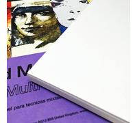 Daler-Rowney Optima Mixed Media Lightly Textured 1.4mm Thick A2 Art Board Pad, Glued 1 Side, 10 White Sheets, Ideal for Professional Artists & Students