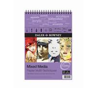 Daler Rowney Optima Mixed Media Spiral Sketchbook A4 250gsm Paper Art Paint