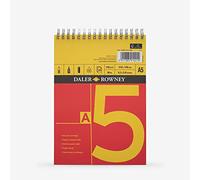 Daler Rowney Spiral Cartridge Pad Red & Yellow, Smooth 150gsm (90lb) A5, 25 Sheets