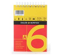 Daler-Rowney Red and Yellow, Drawing Paper, Smooth Surface, 150 gsm, 90lb, Spiral Pad, A6 - 4.1 x 5.8in - 10.5 x 14.8 cm, Natural White, 25 Sheets