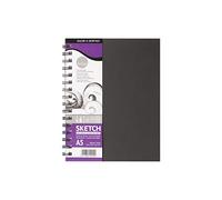 Daler-Rowney Simply Medium Grain 100gsm A5 Hardback Spiral Bound Sketchbook, 54 Soft White Sheets, Ideal for Entry-Level Artists & Hobbyists