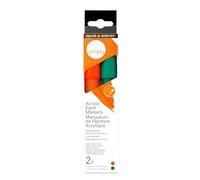 Daler-Rowney Simply Acrylic Marker Pen Set, 2 x Pens, Red & Green, Multi-Surface, Water-Based, 2-3mm Tip, for Entry-Level Artists & Hobbyists