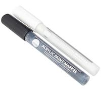 Daler-Rowney Simply Acrylic Marker Pen Set, Black and White Markers, Multi-Surface, Water-Based, 2-3mm Tip, For Entry-Level Artists & Hobbyists