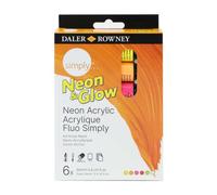 Daler-Rowney Simply 12ml Acrylic Paint Set, 6 Assorted Colours, Ideal for Entry-Level Artists & Hobbyists