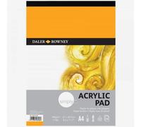 Daler-Rowney Simply Acrylic Paper, Linen Texture, 190 gsm, 115lb, Pad, Glued 1 Side, A4 - approx. 8.3 x 11.7in - 21 x 29.7 cm, White, 16 Sheets