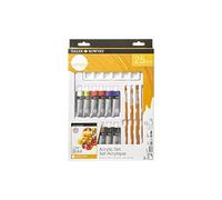 Daler-Rowney Simply Acrylic Paint 25pcs Technique Set, 12 x 12ml Assorted Colours, Ideal for Entry-Level Artists & Hobbyists