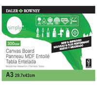 Daler-Rowney Simply Canvas Panel, Medium Grain, 250 gsm, Panel, 11.7 x 16.5in - 29.7 x 42 cm, White