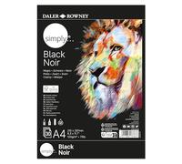 Daler-Rowney Simply Colour Drawing & Sketching Paper Pad, A4, 120gsm, 30 Black Sheets, for Entry-Level Artists & Hobbyists