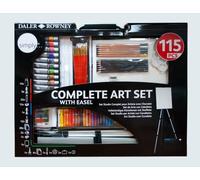 Daler-Rowney Simply Complete 115-Piece Art Painting and Drawing Set with Acrylic, Pastels, Sketching Pencils, Watercolour, Painting Pads, Brushes and more