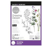 Daler-Rowney Simply Drawing & Sketching Paper Pad, A4, 120gsm, 50 Sheets, For Entry-Level Artists & Hobbyists