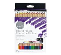 Daler-Rowney Simply Hex Colouring Pencil Set, 36 Assorted Colours, Ideal for Entry-Level Artists & Hobbyists