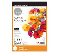 Daler-Rowney Simply Linen Texture 190gsm A4 Acrylic Paper Pad, Glued 1 Side, 16