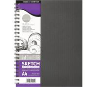 Daler-Rowney Simply Medium Grain 100gsm A4 Hardback Spiral Bound Sketchbook, 54