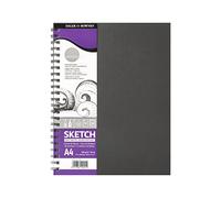 Daler-Rowney Simply Medium Grain 100gsm A4 Hardback Spiral Bound Sketchbook, 54 Soft White Sheets, Ideal for Entry-Level Artists & Hobbyists