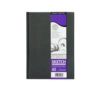 Daler-Rowney Simply Medium Grain 100gsm Hardback A5 Sketchbook, Soft White, 54 Sheets, Entry-Level Sketchpad, Ideal for Entry-Level Artists & Hobbyists