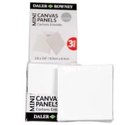 Daler-Rowney Simply Mini Canvas, Medium Grain, 250 gsm, 2.6 x 2.6in - 6.6 x 6.6 cm, White, 3 Pack