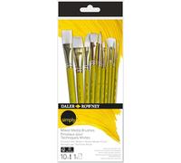 Daler-Rowney Simply Mixed Media Brush Set, 10 Pieces, Short Handle, Watercolour, Acrylic, Mixed Media, Oil Painting, Art Tools, Ideal for Entry-Level Artists & Hobbyists