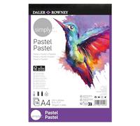 Daler-Rowney Simply Pastel Paper Pad, A4, 150gsm, 14 Sheets, Drawing & Sketching, Ideal for Entry-Level Artists & Hobbyists, White