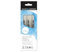 Daler-Rowney Simply Watercolour Brush Set with Short Handles, 3 Assorted Brushes, For Entry-Level Artists & Hobbyists