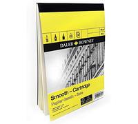 Daler-Rowney Smooth, Drawing Paper, Smooth Surface, 130 gsm, 80lb, Pad, Glued 1 Side, Cartridge, A5 - 5.8 x 8.3in - 14.8 x 21 cm, Natural White, 30 Sheets