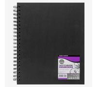Daler-Rowney : Spiral Bound Sketchbook : Black : 8.5x11in (Apx.22x28cm) : 100gsm : 80 Sheets