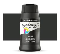 Daler-Rowney System3 Acrylic Paint, Plastic Pot, 16.91oz - 500 ml, Mars Black