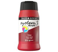 Daler Rowney System 3 Acrylic Paint Crimson (500ml)