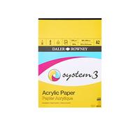 Daler Rowney System3 Acrylic Pad – 230gsm Linen Texture, Glued 1 Side – A2, 20 Sheets