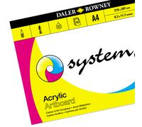 Daler-Rowney System3 Linen Texture Acrylic Artboard Pad, 1.4mm Thick, Glued 1 Side, 10 White Sheets, Ideal for Professional Artists & Students