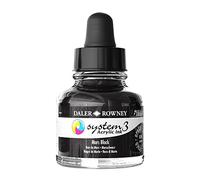 Daler-Rowney System3 Acrylic Ink, Glass Bottle with Dropper, Opaque, 1oz - 29.5 ml, Mars Black