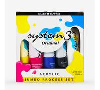 Daler-Rowney : System3 Acrylic Paint Jumbo Process Set : 5 x 150ml