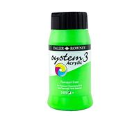 Daler-Rowney System3 Acrylic Paint, Plastic Pot, 16.91oz - 500 ml, Fluorescent Green