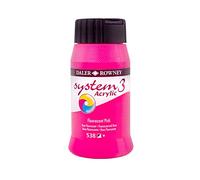 Daler Rowney : System 3 Acrylic Paint : 500ml : Fluorescent Pink