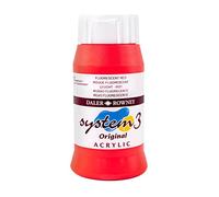 Daler-Rowney System3 Acrylic Paint, Plastic Pot, 16.91oz - 500 ml, Fluorescent Red
