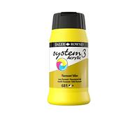 Daler-Rowney System3 Acrylic Paint, Plastic Pot, 16.91oz - 500 ml, Fluorescent Yellow
