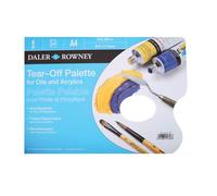 Daler-Rowney Tear Off Palette, Smooth Surface, Block, Glued 3 Sides, A4 - approx. 8.3 x 11.7in - 21 x 29.7 cm, White, 40 Sheets